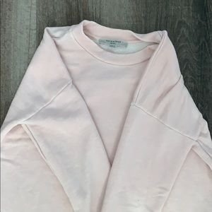 all saints enrico baby pink crew neck sweater